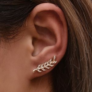 Embellished leaf earrings
